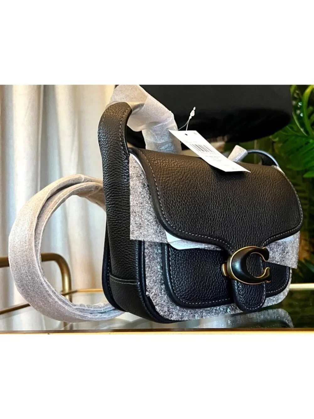 AUTHENTIC COACH BLACK LEATHER TABBY MESSENGER HANDBAG - NEW WITH TAGS